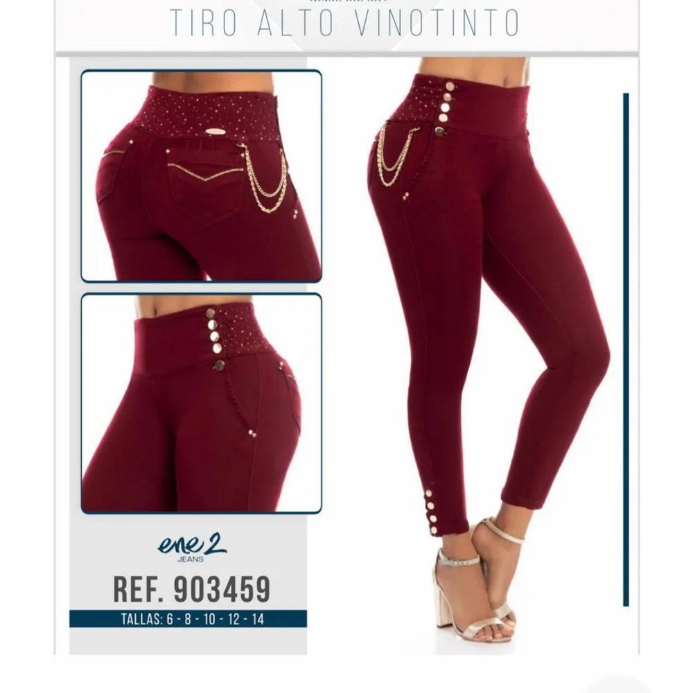 🇨🇴ENE2 Jeans, Colombian Butt Lifter Rhinestone Push Up Jeans